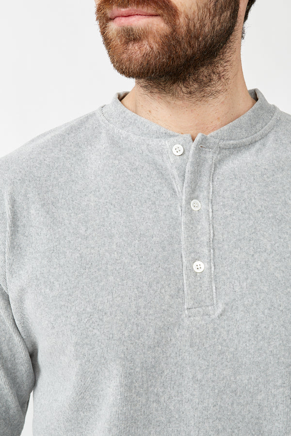 Ribbed Grey Carneiro Henley Shirt