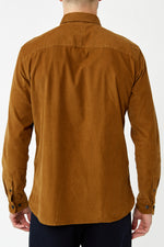 Breen Brown Henley Corduroy Shirt
