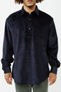 Navy Labour Cord Pullover Shirt