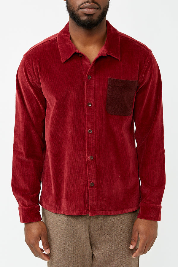 Mineral Red Corduroy Long Sleeve Shirt