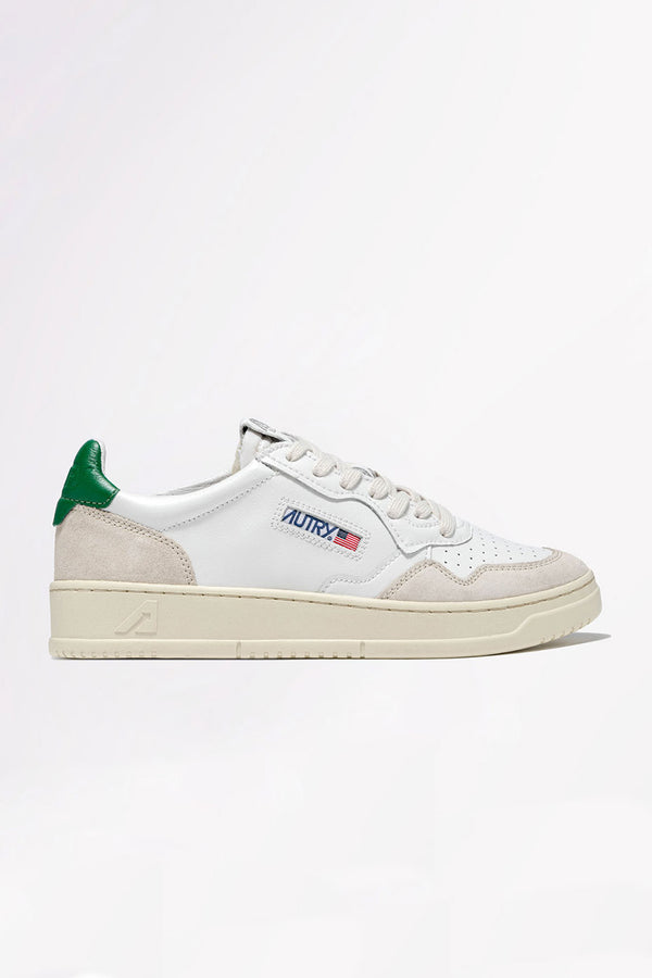 White Amazon Medalist Leather & Suede Sneakers Mens