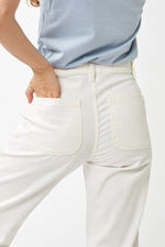 Calla Star White Canvas Tapered Workwear Pants