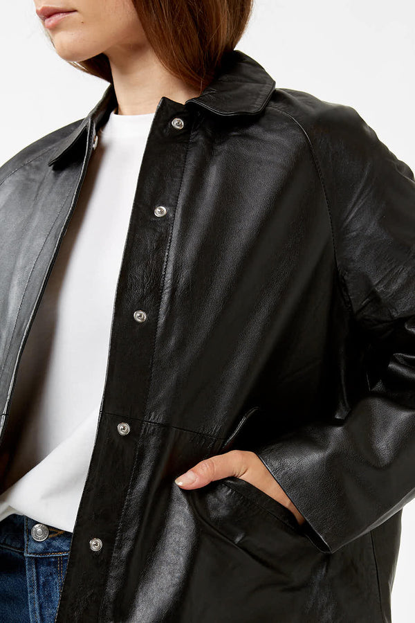 Black Donna Padded Leather Jacket