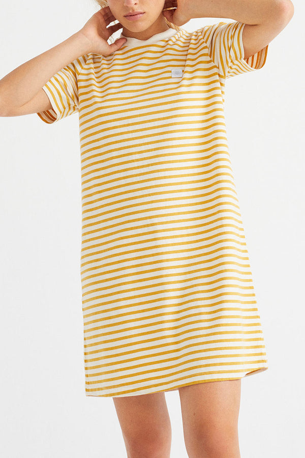 Mustard Stripe T-shirt Dress