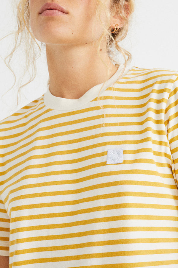 Mustard Stripe T-shirt Dress