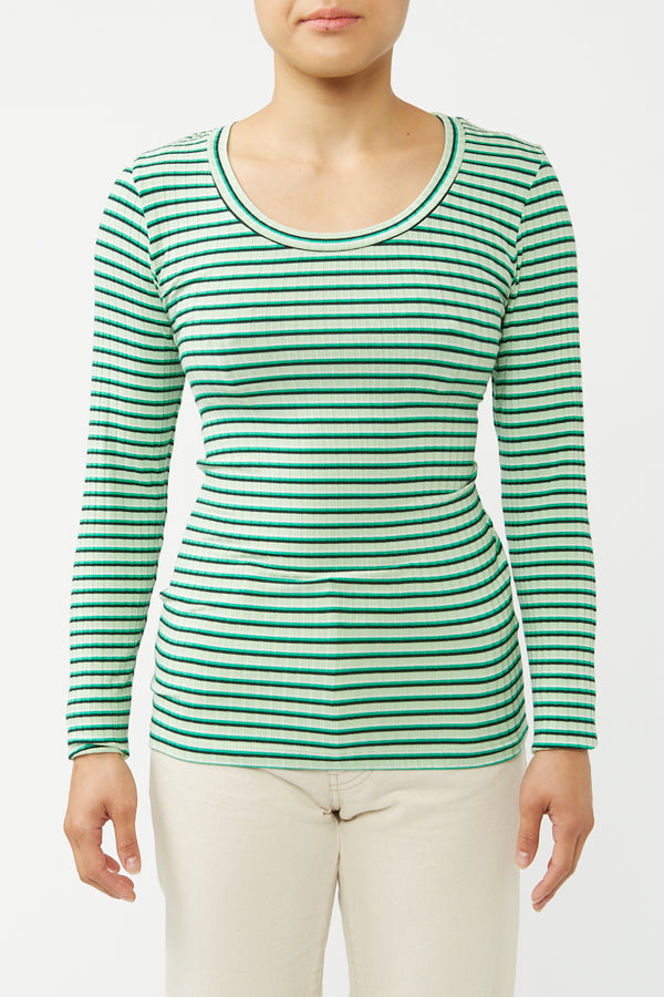 Green Stripe Tinilla Long Sleeve Top