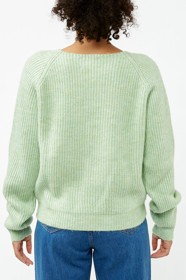 Pastel Green Hairy Rib Kanu Sweater