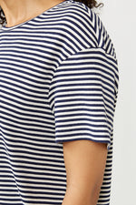 Navy Stripe Amabel Loose Fitted Tee