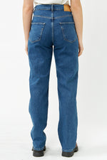 Dark Blue Denim Blair HW Straight Long Jeans