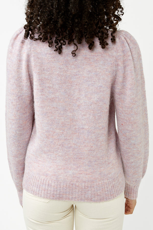 Chalk Pink Sia-Louisa LS Knit Polo