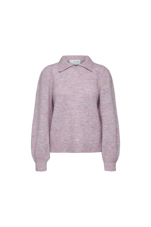 Chalk Pink Sia-Louisa LS Knit Polo