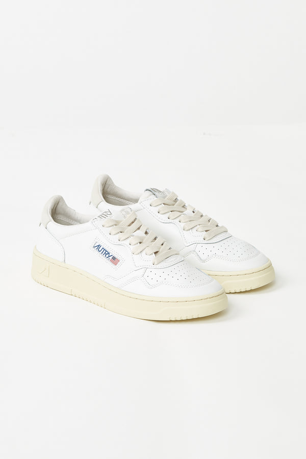 Dallas Low White Leather Nubuck Sneakers Womens