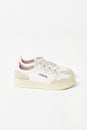 Dallas Low White Pink Leather Suede Sneakers Womens