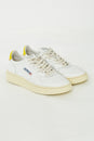 White Yellow Medalist Leather Sneakers