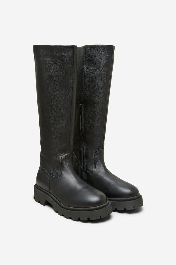 Black Emma High Shafted Leather Boot