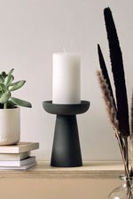 Matte Clay Porcini Charcoal Candle Holder Large