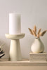 Matte Clay Porcini Cream Candle Holder Large