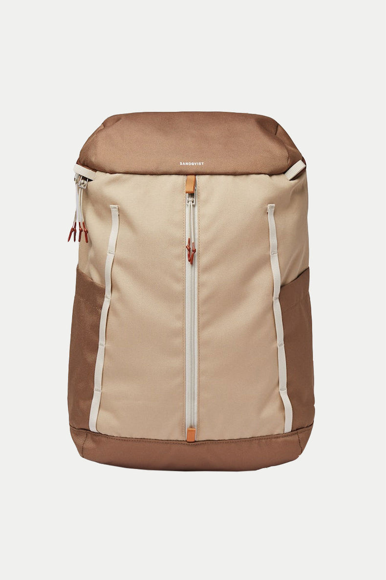 Brown With Beige Webbing Sune Backpack