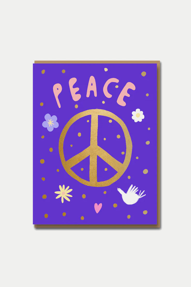 Golden Peace Sign Card