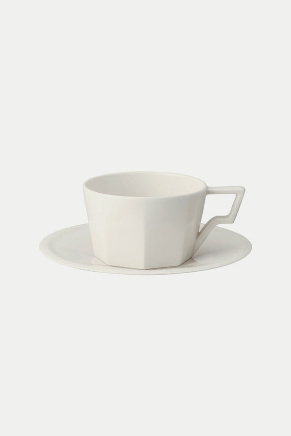 White Oct Cup & Saucer 220ml