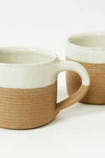 White Mali Ribbed Coffee Mug - Set of 2