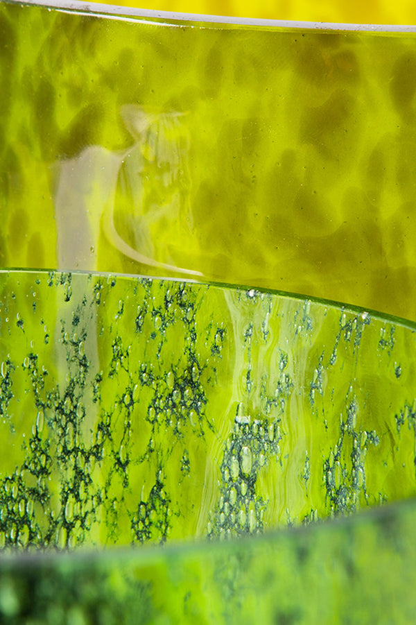 Green Cheetah Glass Vase L
