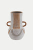 Grey Terracotta White Vase With Handles