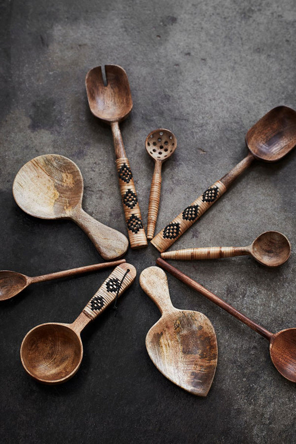 Wooden Salad Set With Bamboo