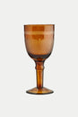 Amber Hammered Wine Glass With Stripes