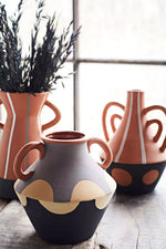 Terracotta black Hand Painted Vase