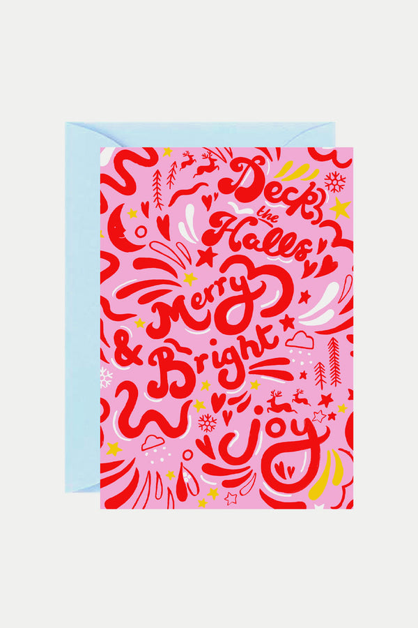 Christmas Merry & Bright Gold Foiled Card