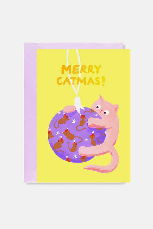 Merry Catmas Gold Foiled Card