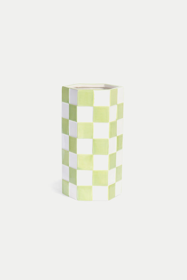 Mint Vichy Vase