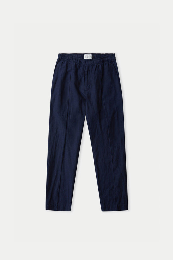 Navy Linen Max Trousers