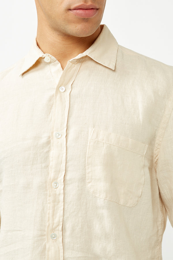 Ecru Linen Raw Shirt