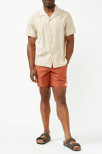 Natural Vacation Stripe Short Sleeve Shirt