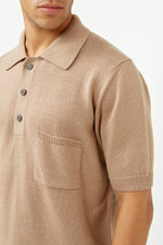 Cuban Sand Knit Slouchy Polo Shirt