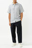 Striped Navy Linen Kuno Short Sleeve Shirt