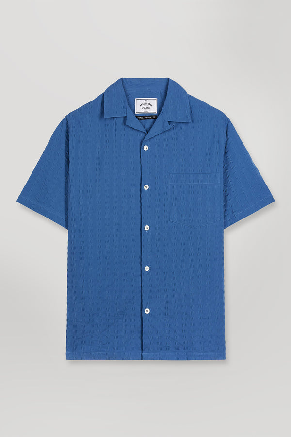 Blue Square Seersucker Shirt