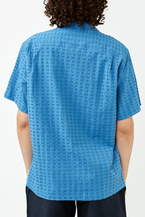 Blue Square Seersucker Shirt