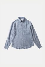 Vertical Blue Stripes Linen Shirt