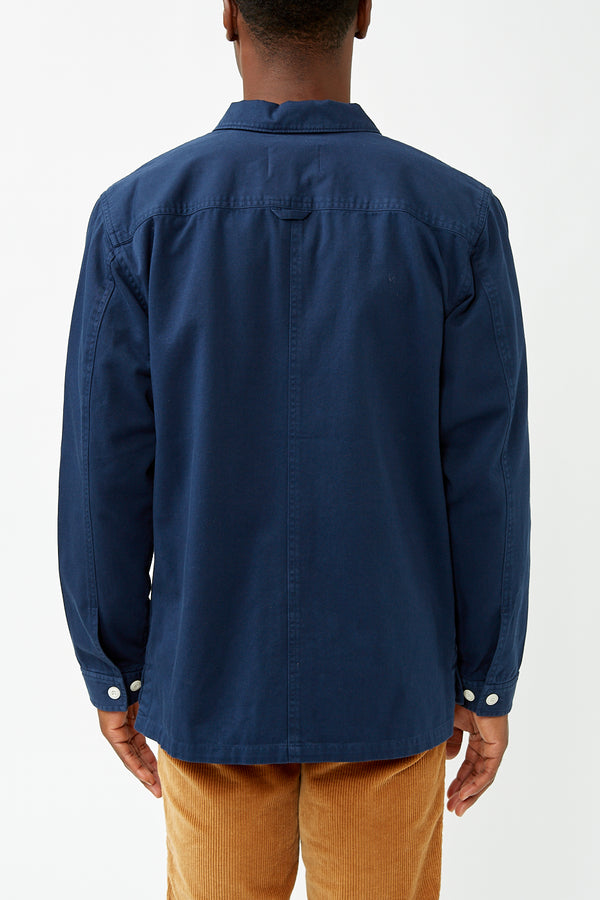Navy Blue Cotton Twill Box Shirt