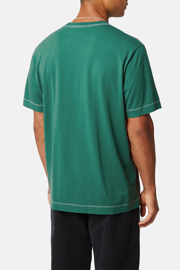Pine Green Contrast Stitch Pocket T-Shirt