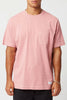 Dusty Rose Contrast Stitch Pocket T-Shirt
