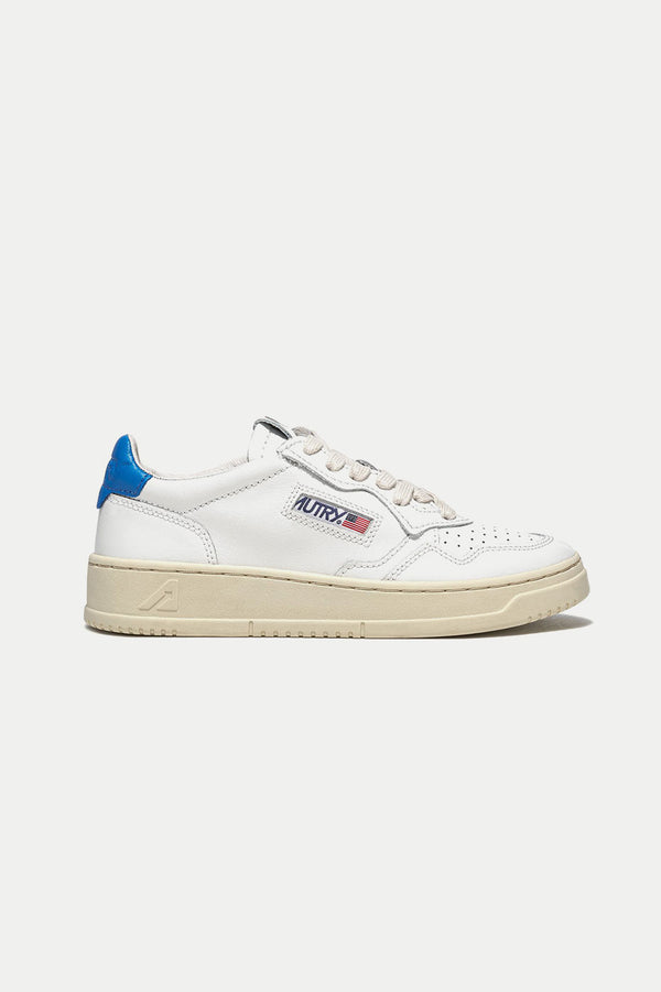 White PBlue Medalist Leather Sneakers Mens