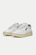 White Petrol Medalist Leather Sneakers Mens