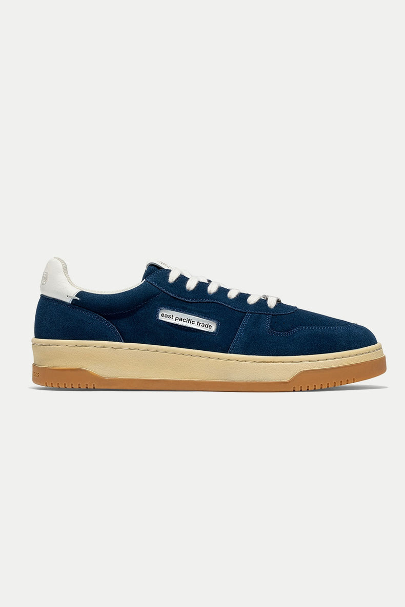 Navy Suede Court Trainer Mens