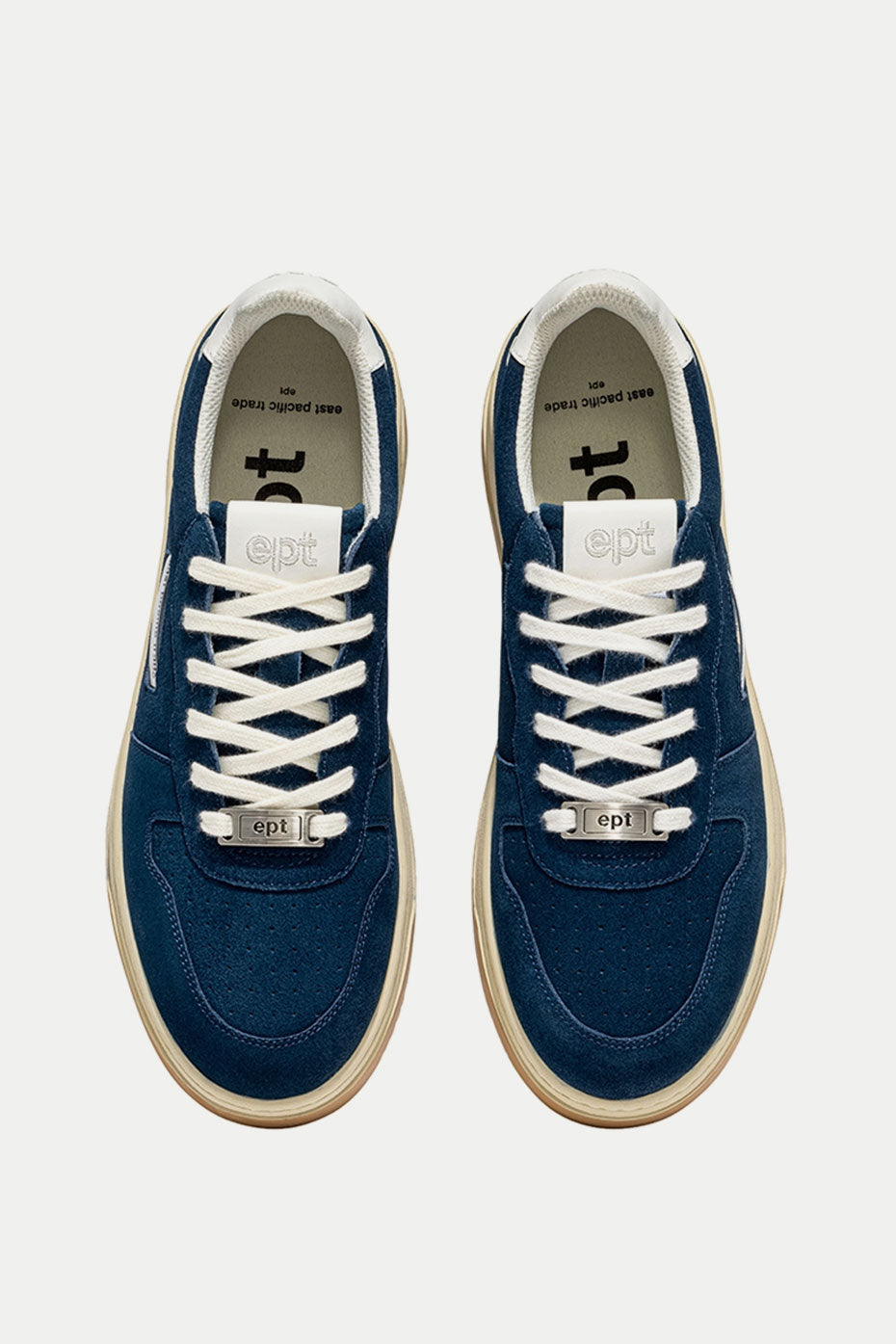 Navy Suede Court Trainer Mens