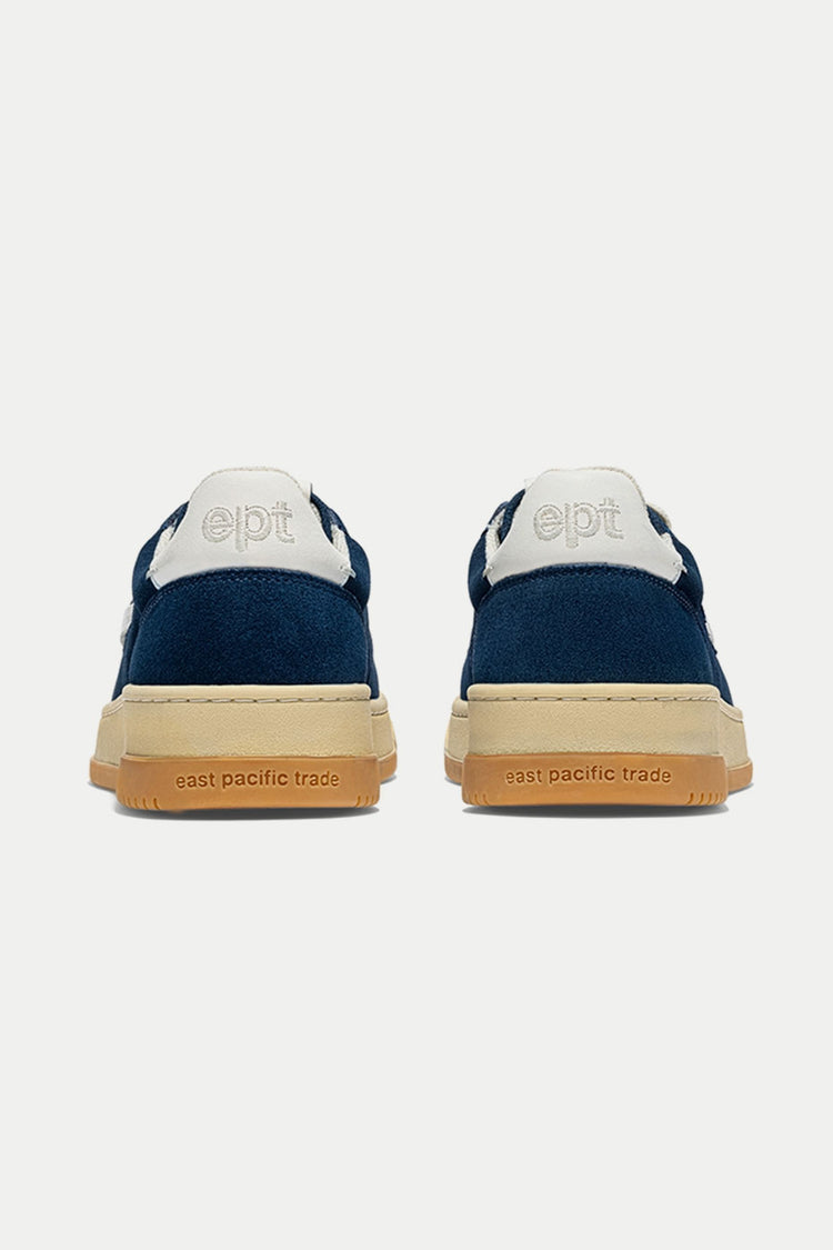 Navy Suede Court Trainer Mens