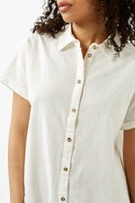 White Classic Linen Shirt Dress